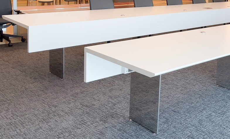 Ribbon Conference Table <br />ColorCore + Polished Stainless