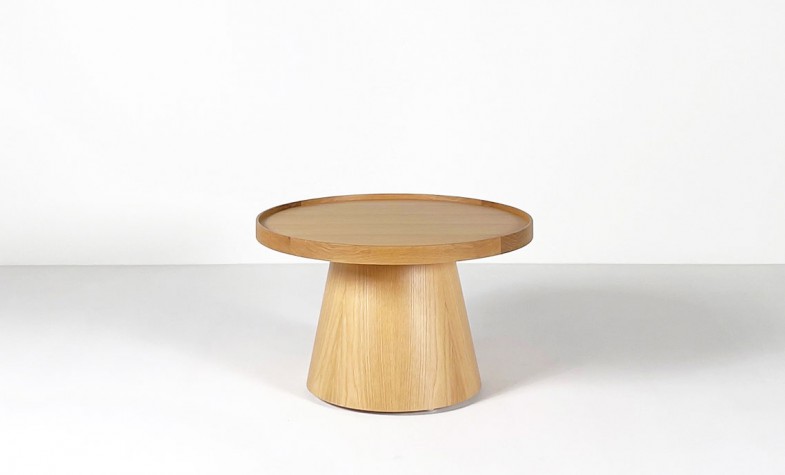 Conical Lip Top Table<br /> Natural Rift White Oak