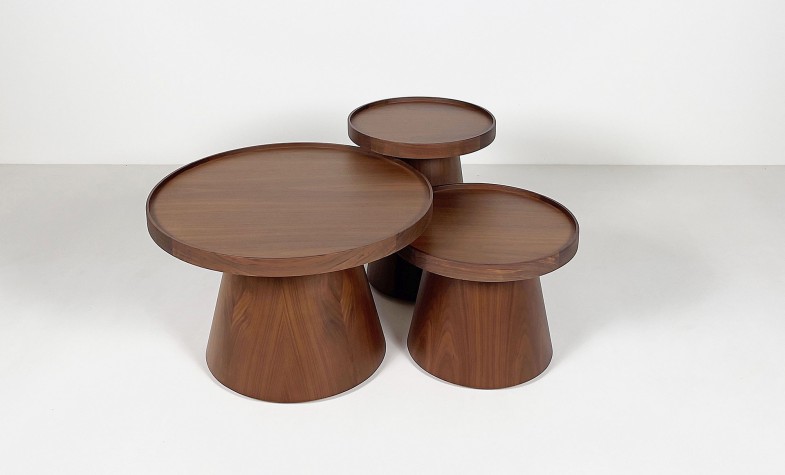 Conical Lip Top Table Cluster<br /> FC Walnut